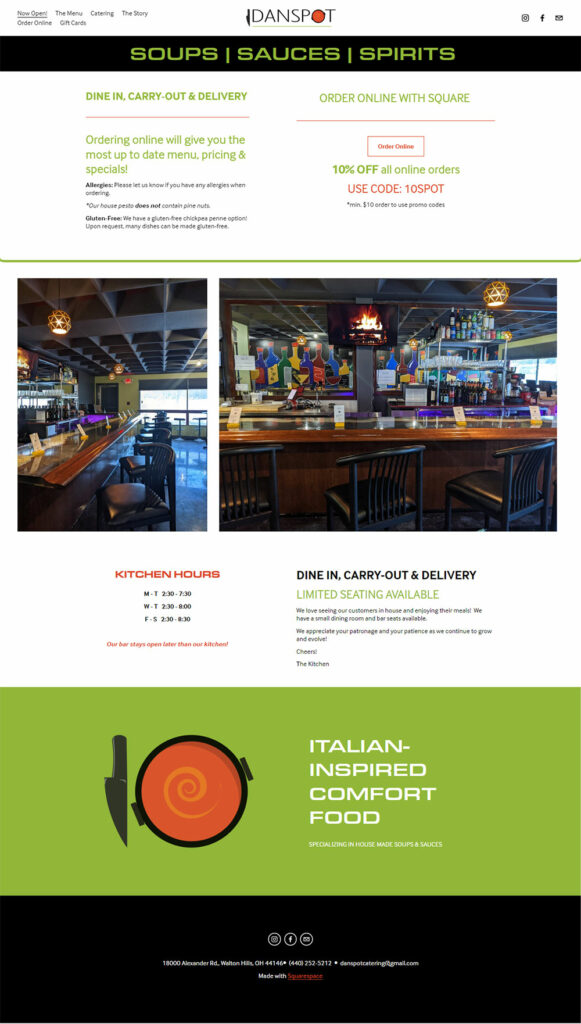 Danspot old homepage